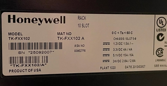 TK-FXX102 Honeywell 10 Slot Rack Chassis Módulo I/O PLC Módulo DCS Partes