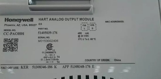 CC-PAOH01 Honeywell Hart módulo de saída analógica DCS peças módulo PLC
