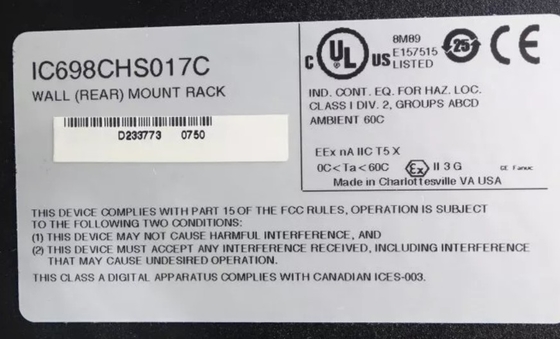 IC698CHS017 GE PACSystems RX7i Racks 17 Slot Front And Rear Mount Configurações de CPU e I/O