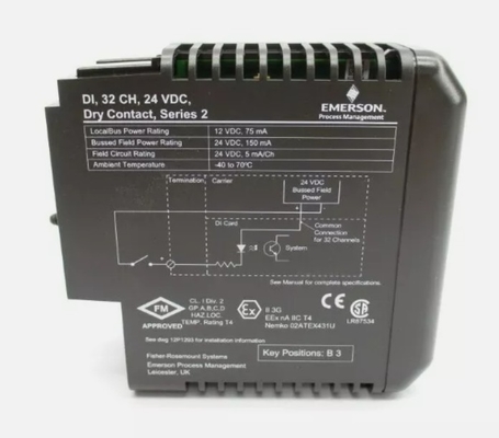 KJ3203X1-BA1 Emerson DI 32 canais 24 VDC Dry Contact Card