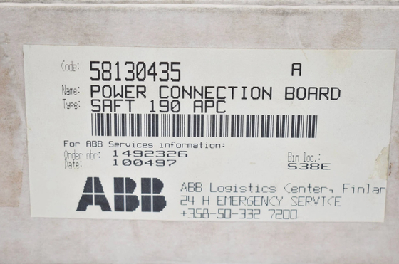 SAFT 190 APC 58130435 ABB Tabela de ligação de energia