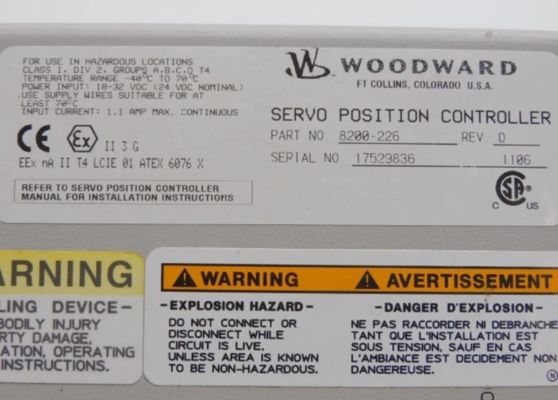 8200-226 Controlador de posição Woodward Servo