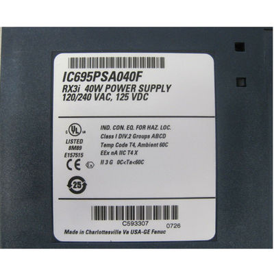 Plc dos sistemas Rx3i do Ge Ic695psa040 Pac do PLC de GE Fanuc da fonte de alimentação