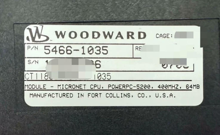 5466-1035 Módulo Woodward Micronet-CPU com múltiplas interfaces de comunicação e configuração simplex ou redundante